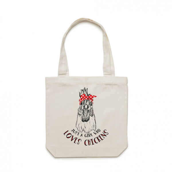 'Just a Girl Who Loves Chickens'  Canvas Shopping Bag Thumbnail