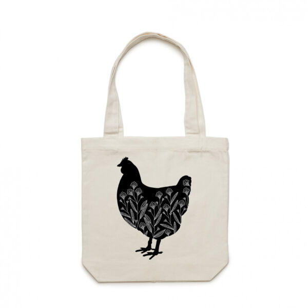 Floral Hen Canvas Shopping Bag Thumbnail